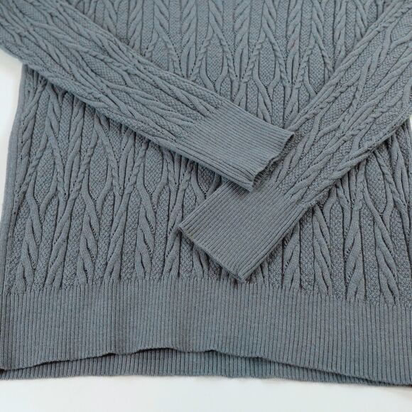 Etcetera Cable Knit Sweater Jumper Womens XS Blue Wool-Blend V-Neck - Picture 9 of 14